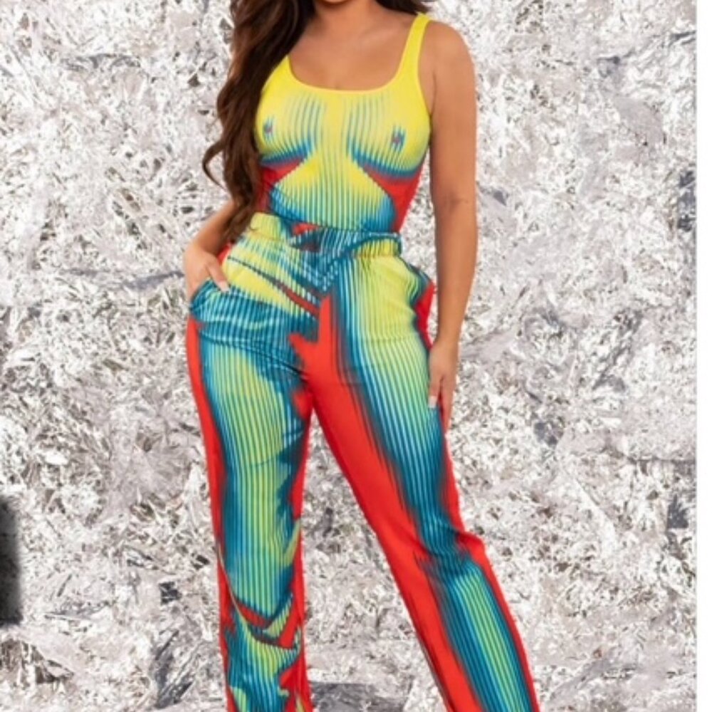 Tropical Bloom Illusion Jumpsuit